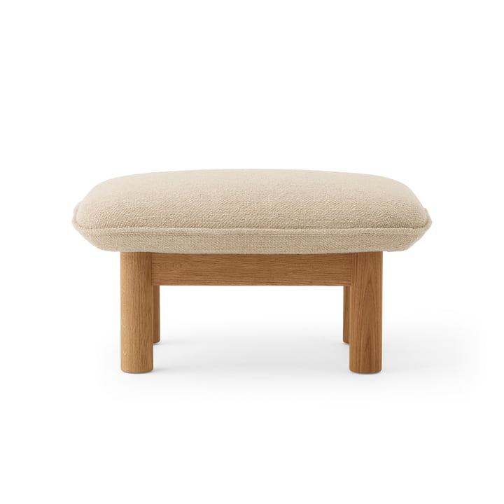 Brasilia Ottoman, Eiche natur / Bouclé beige von Audo