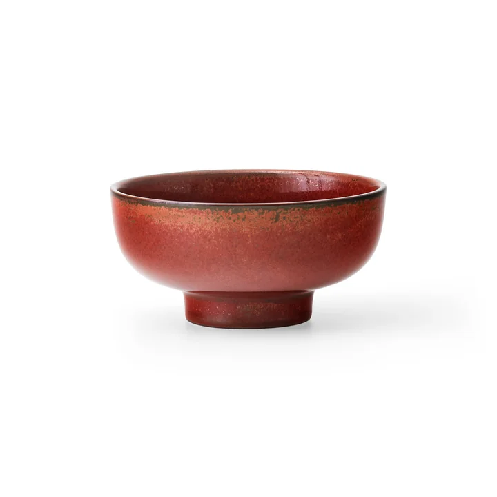 New Norm Schüssel auf Fuß, Ø 12 cm, red glazed von Audo