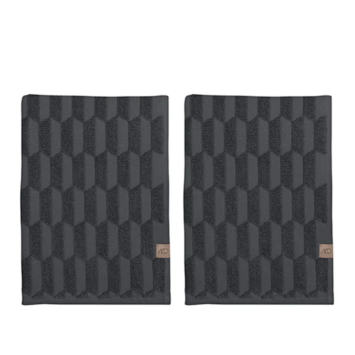 Geo Gästehandtuch 35 x 55 cm von Mette Ditmer in anthrazit (2er-Pack)