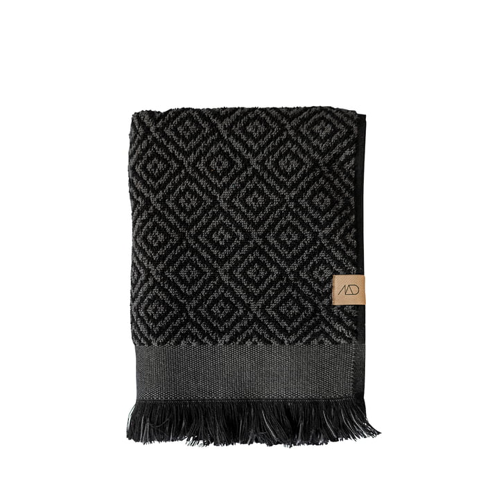 Morocco Handtuch 50 x 95 cm von Mette Ditmer in schwarz / grau