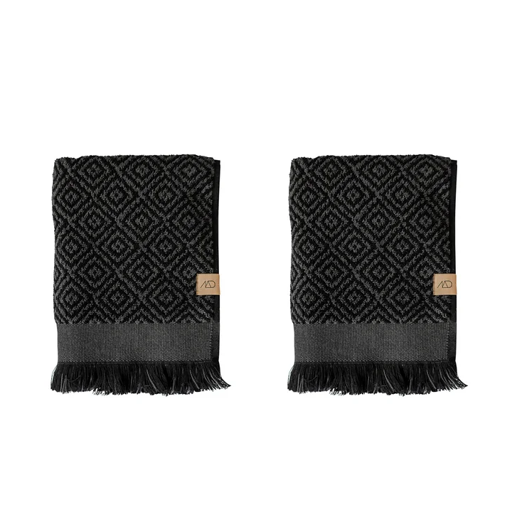 Morocco Gästehandtuch 60 x 35 cm von Mette Ditmer in schwarz / grau (2er-Set)