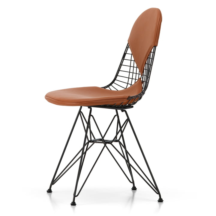Wire Chair DKR-2 von Vitra in premium Leder / cognac, basic dark