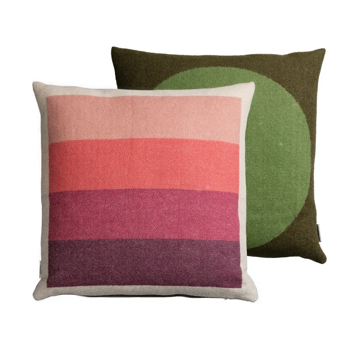Åsmund Bold Kissen 50 x 50 cm von Røros Tweed in pink / grün