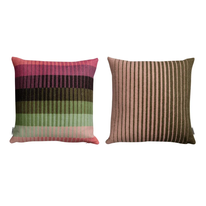 Åsmund Gradient Kissen 50 x 50 cm von Røros Tweed in pink / grün