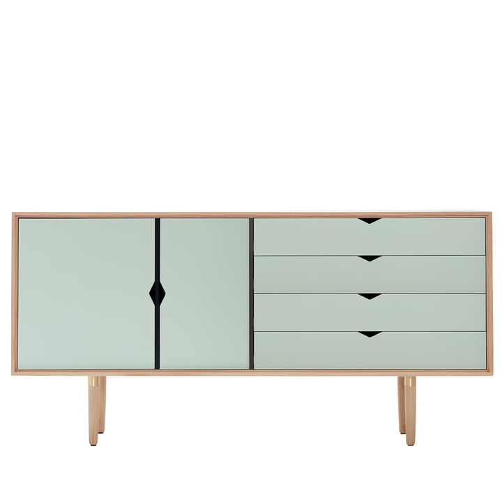 S6 Sideboard von Andersen Furniture in Eiche geseift / Fronten ocean grey