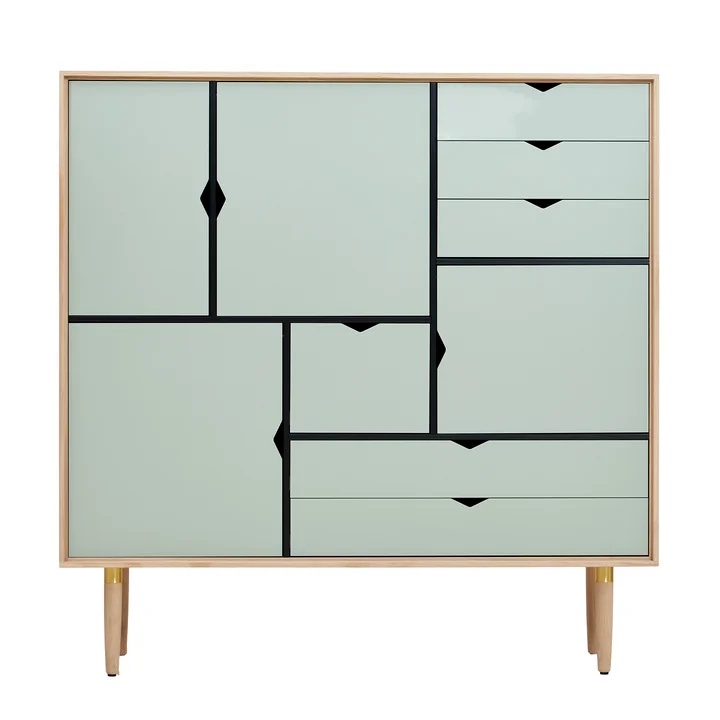 S3 Kommode von Andersen Furniture in Eiche geseift / Fronten ocean grey