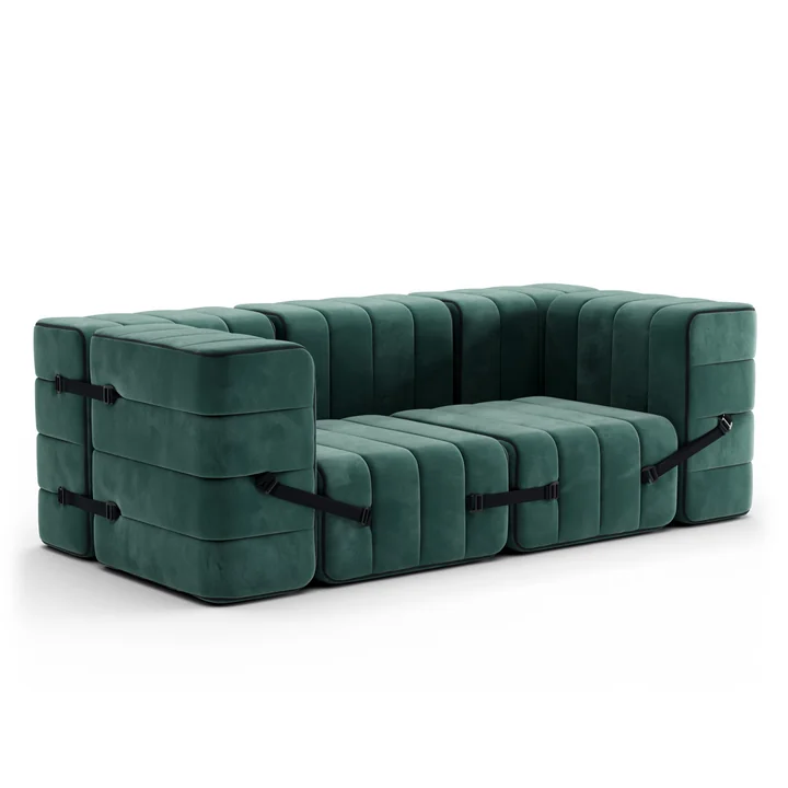 Curt Sofa Set 7 von Ambivalenz in serpentine / grün (Barcelona - V3347 / 39)