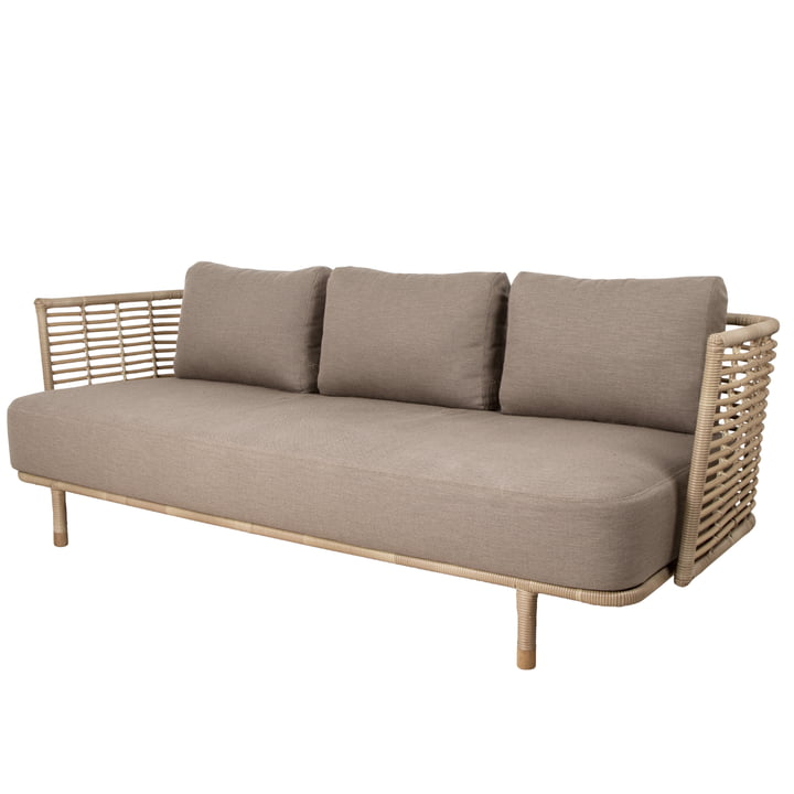 Sense Outdoor Sofa von Cane-line in der Farbe natur / taupe