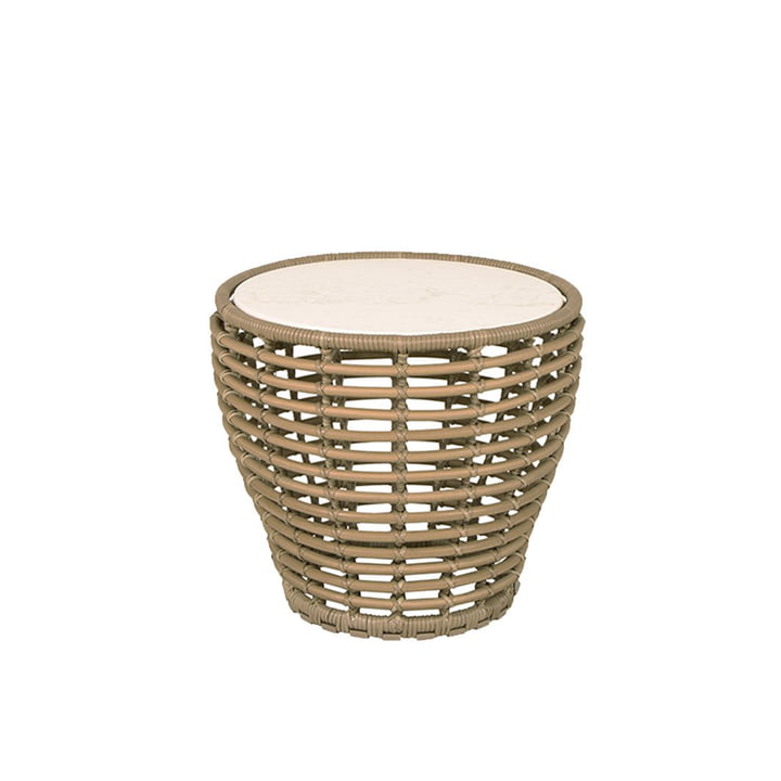 Basket Outdoor Beistelltisch von Cane-line in der Ausführung natur / weiß