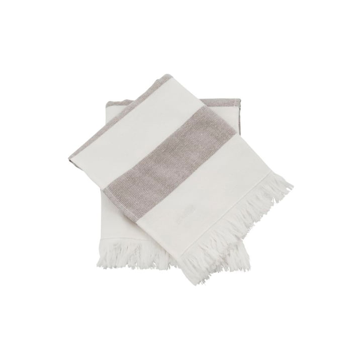 Barbarum Handtuch 40 x 60 cm von Meraki in weiß / braun (2er-Set)