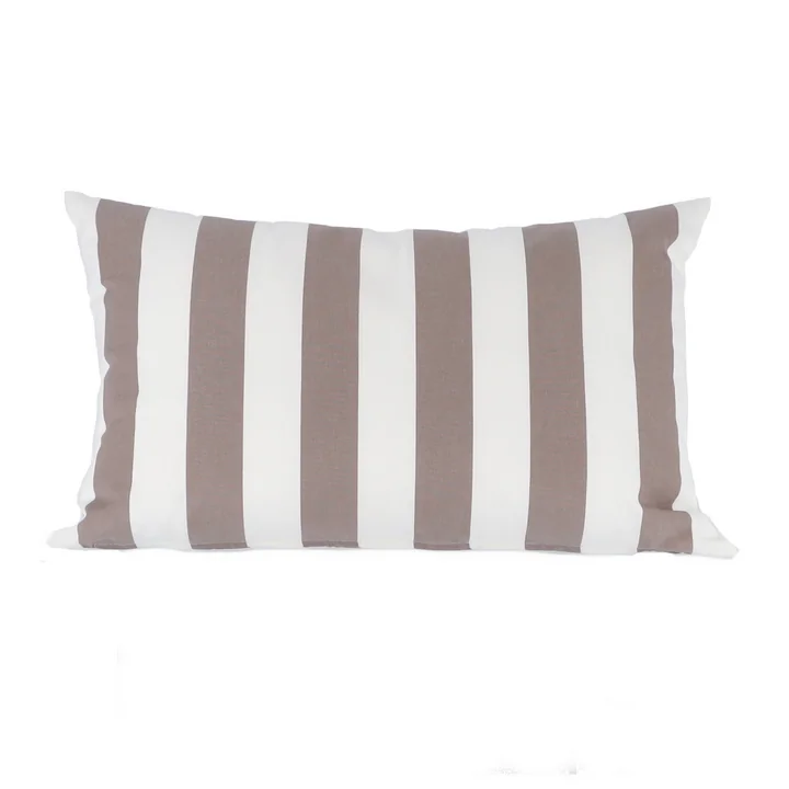 Somnia Outdoor Kissen, 40 x 60 cm von Jan Kurtz in Streifen weiß / taupe