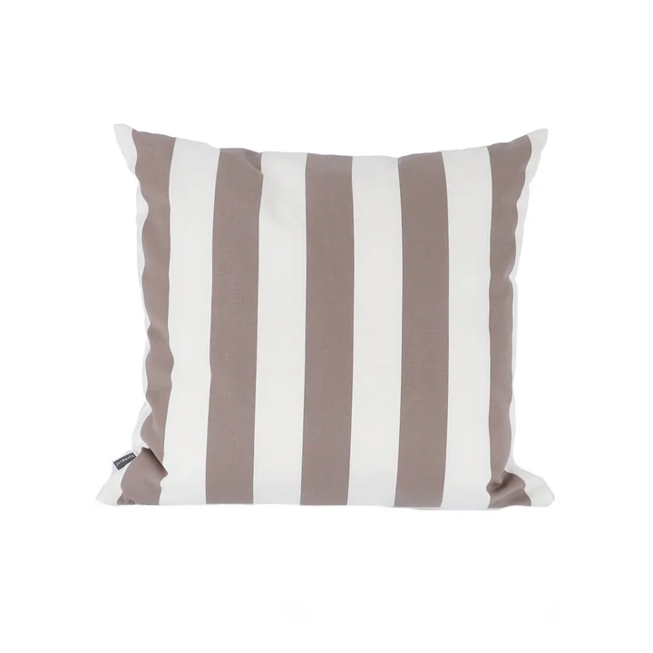 Somnia Outdoor Kissen, 48 x 48 cm von Jan Kurtz in Streifen weiß / taupe