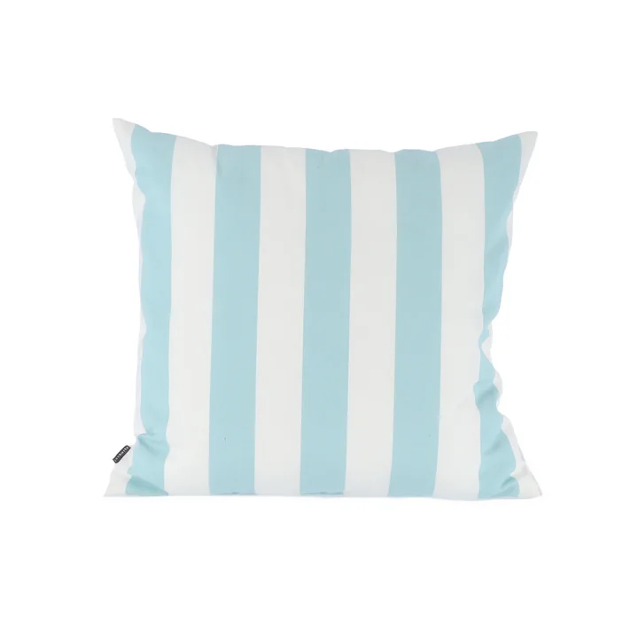 Somnia Outdoor Kissen, 48 x 48 cm von Jan Kurtz in Streifen weiß / hellblau