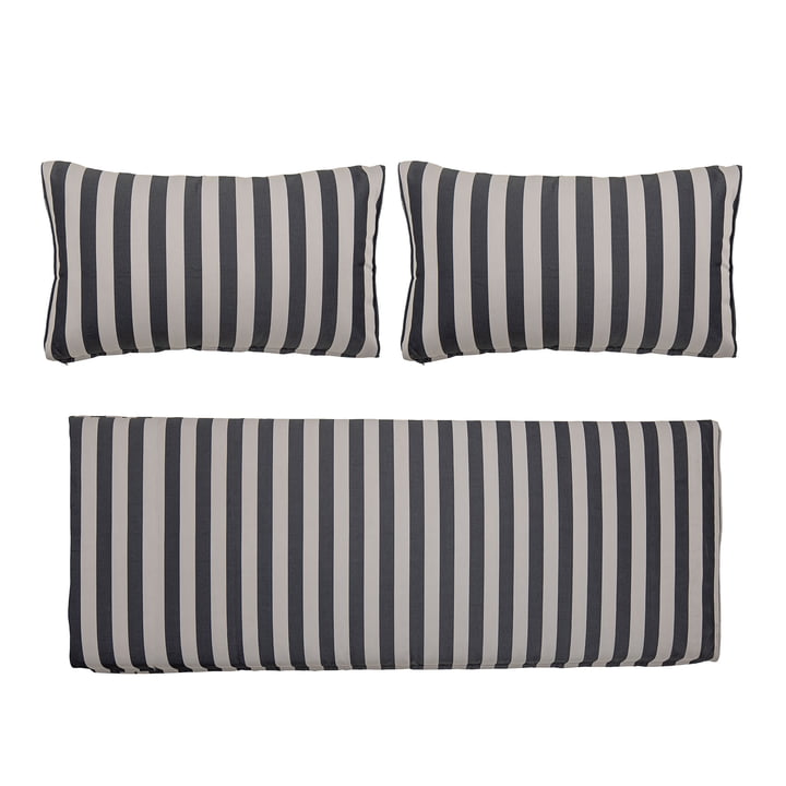 Kissenbezug für Mundo Sofa von Bloomingville in schwarz / weiß gestreift