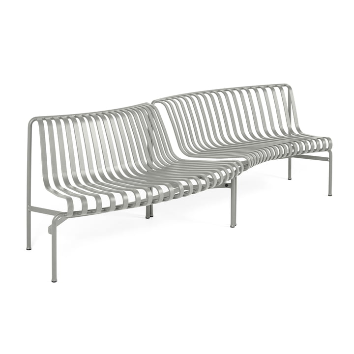 Palissade Park Dining Bench In / Out von Hay in der Farbe sky grey
