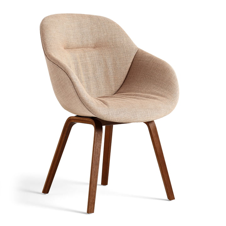 Hay - AAC 123 Soft Chair, Walnuss lackiert/ Linen Grid, dark beige