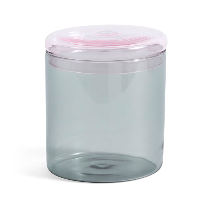 Borosilicate Jar Aufbewahrungsglas 1 l von Hay in der Farbe grau