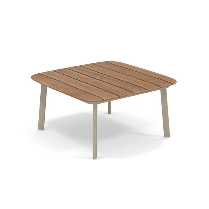 Shine Outdoor Beistelltisch, 79 x 79 cm von Emu in Teak / taupe