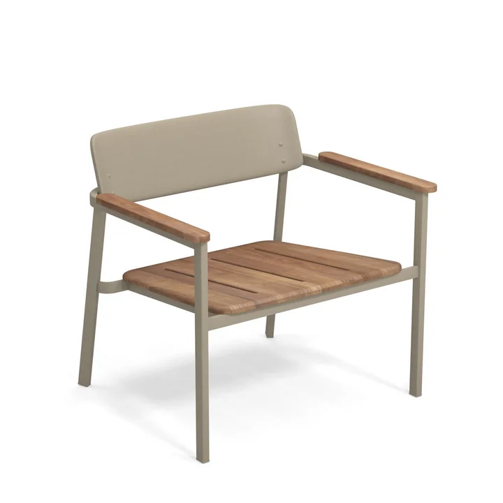 Shine Outdoor Lounge Stuhl, Teak / taupe
