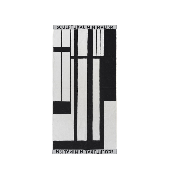 Minimal Handtuch, 70 x 140 cm in schwarz / off-white von Kristina Dam Studio