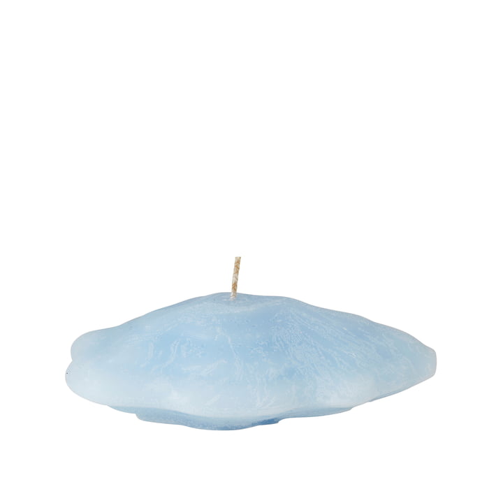 Seashell Kerze Auster in der Farbe serenity blue