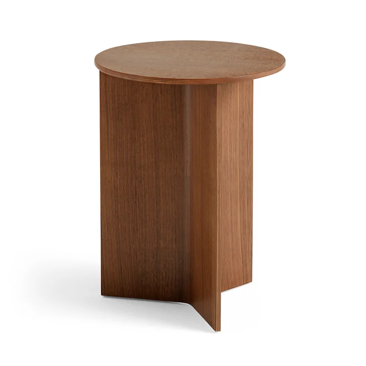 HAY - Slit Table Round High, Ø 35 x H 47 cm, Walnuss natur