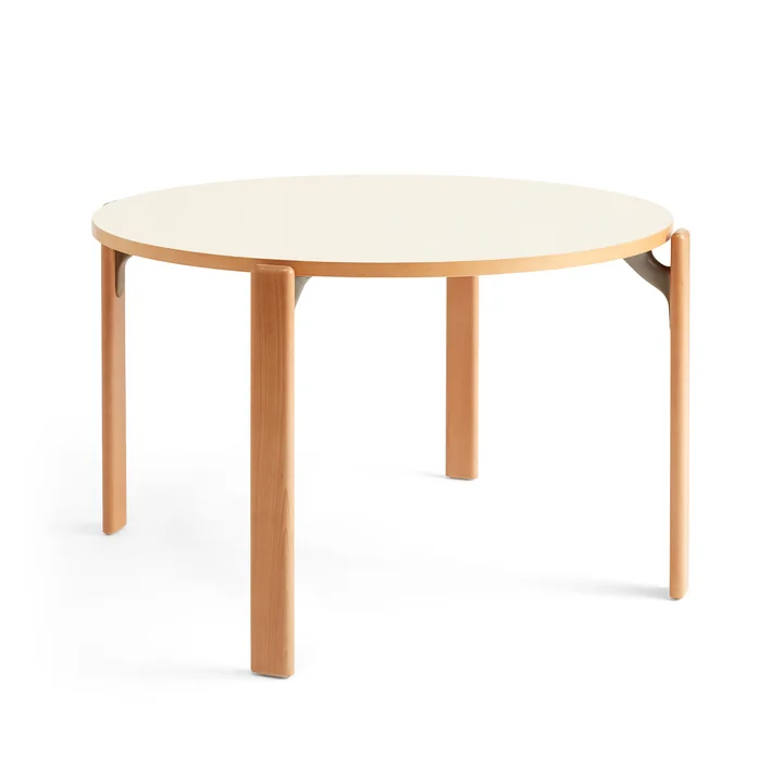 Rey Esstisch, Ø 128,5 cm, Buche natur / Laminat elfenbein von HAY