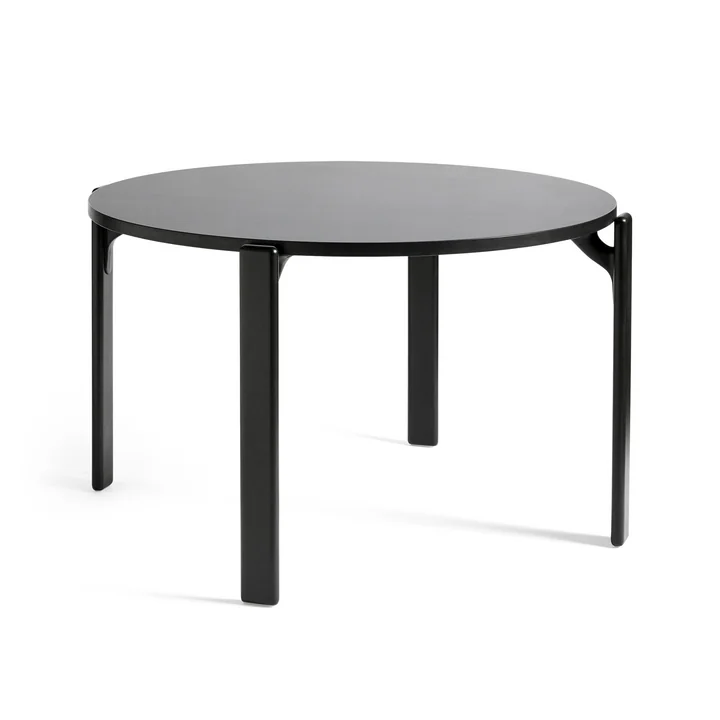 Rey Esstisch, Ø 128,5 cm, deep black / Laminat vulcano von HAY