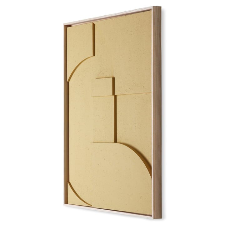 Relief gerahmtes Wandbild A von HKliving in der Ausführung sand