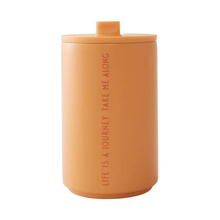 Thermo Cup 0.35 l, Life Is A Journey Take Me Along in orange von Design Letters
