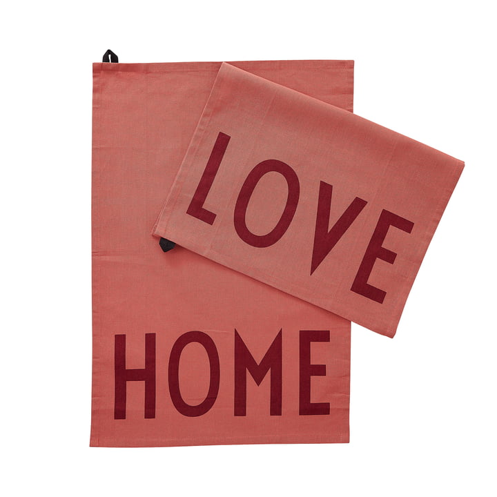 Favourite Geschirrtuch, Love Home in terracotta (2er-Set) von Design Letters