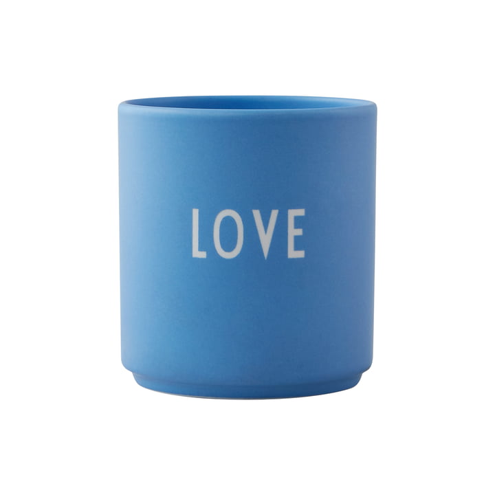 AJ Favourite Porzellan Becher, Love in sky blue von Design Letters
