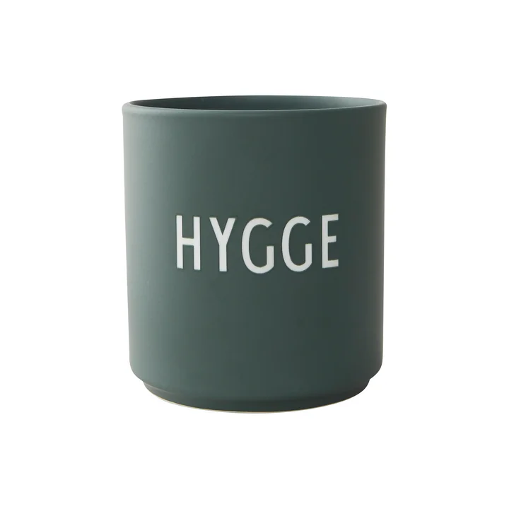 AJ Favourite Porzellan Becher, Hygge in dunkelgrün von Design Letters