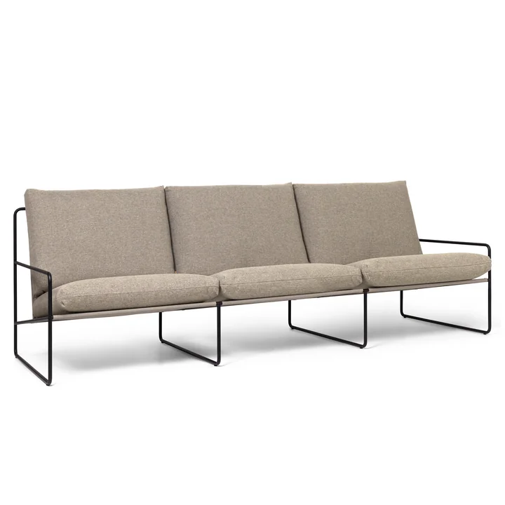 Desert Outdoor 3-Sitzer Sofa, schwarz / dark sand von Ferm Living