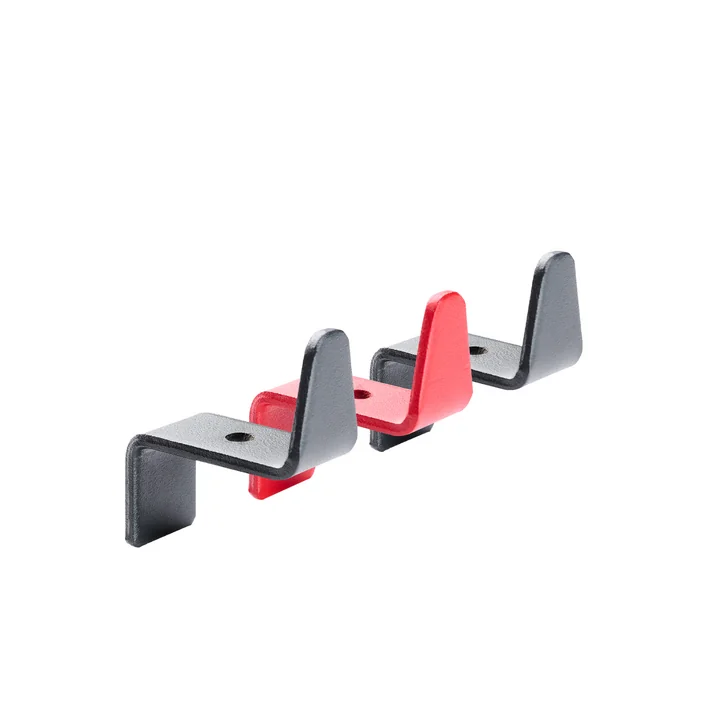 Haken für angeber Garderobe in rot / anthrazit (3er-Set) von Tojo