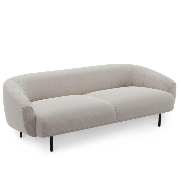 Plis 3-Sitzer Sofa von Northern in den Farben schwarz / hellgrau (Kvadrat Brusvik 02)
