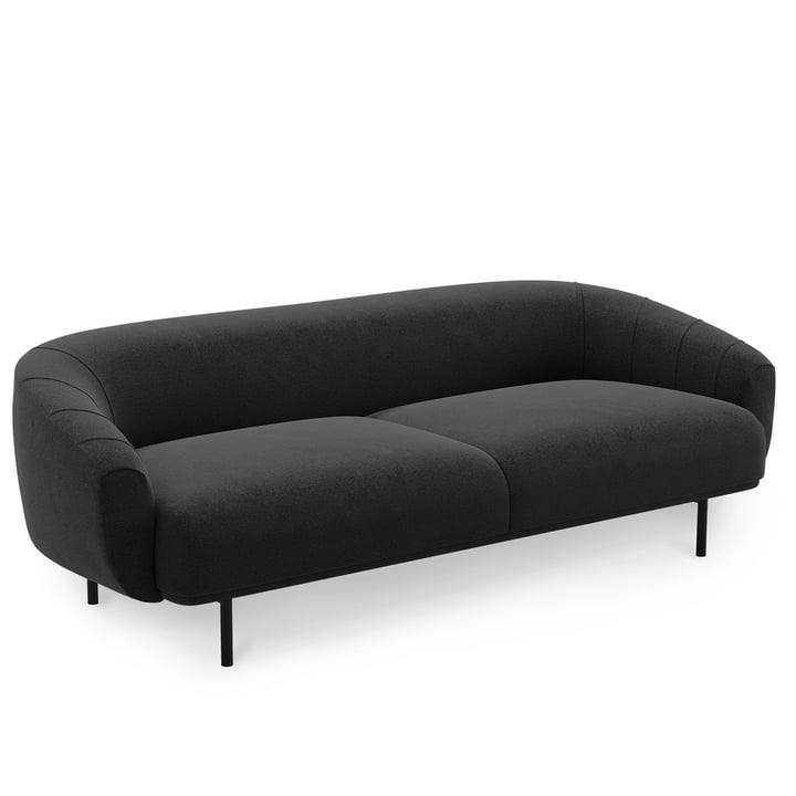 Plis 3-Sitzer Sofa von Northern in den Farben schwarz / dunkelgrau (Kvadrat Brusvik 08)