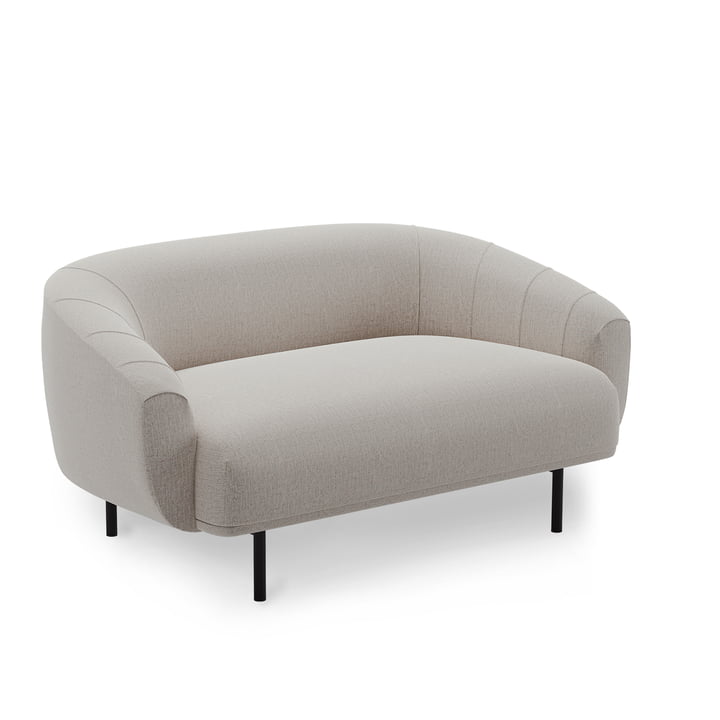 Plis 2-Sitzer Sofa von Northern in den Farben schwarz / hellgrau (Kvadrat Brusvik 02)