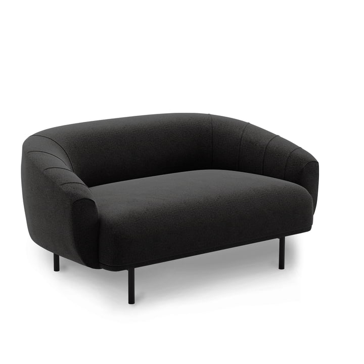 Plis 2-Sitzer Sofa von Northern in den Farben schwarz / dunkelgrau (Kvadrat Brusvik 08)