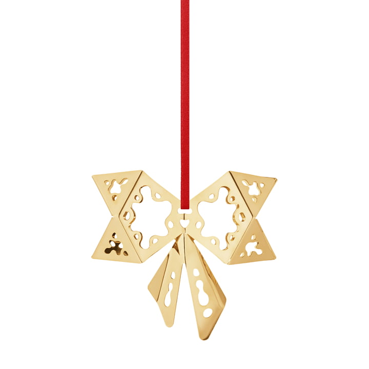 Holiday Ornament 2022 Bow, gold von Georg Jensen