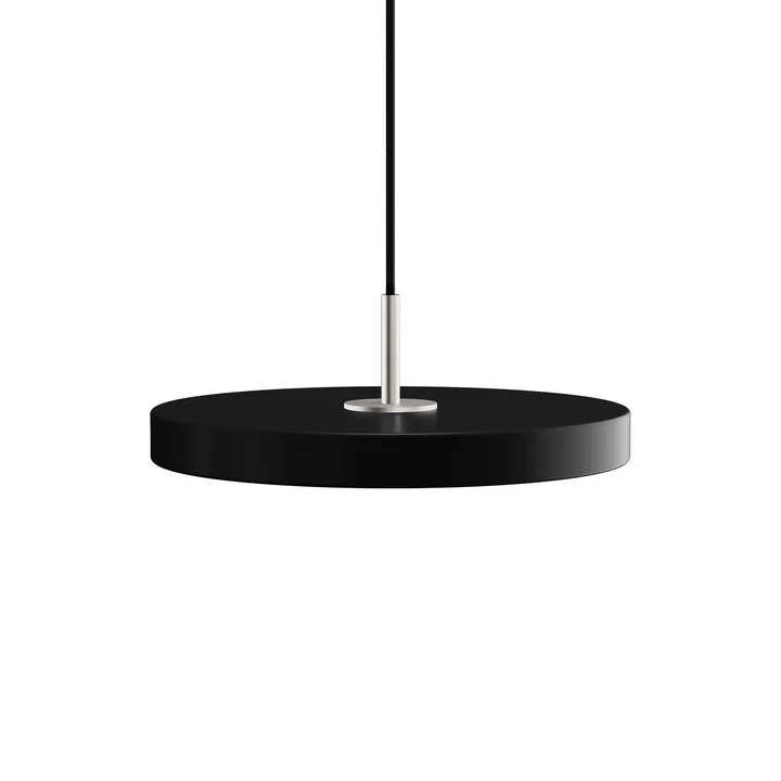 Die Asteria Mini LED-Pendelleuchte von Umage in Stahl / schwarz