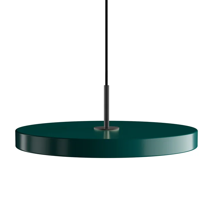 Die Asteria LED-Pendelleuchte von Umage in schwarz / forest green