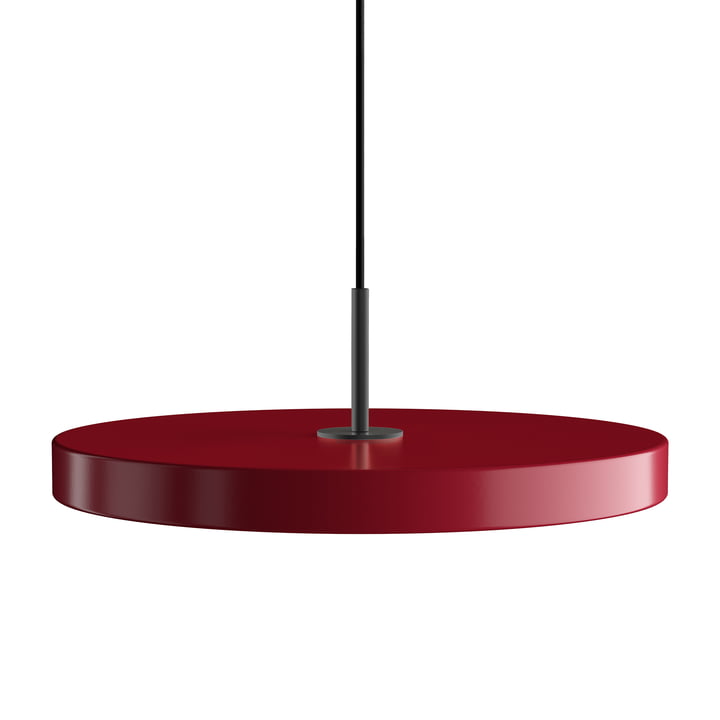 Die Asteria LED-Pendelleuchte von Umage in schwarz / ruby red