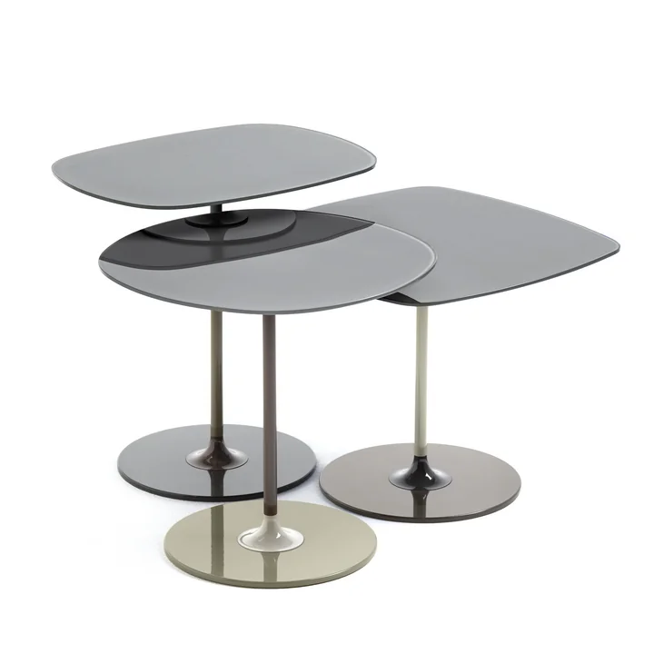 Thierry Beistelltisch Trio, grau (3er-Set) von Kartell