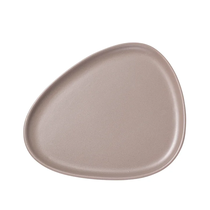 Curve Stoneware Dinner Teller, 30 x 26 cm in warm grey von Lind DNA