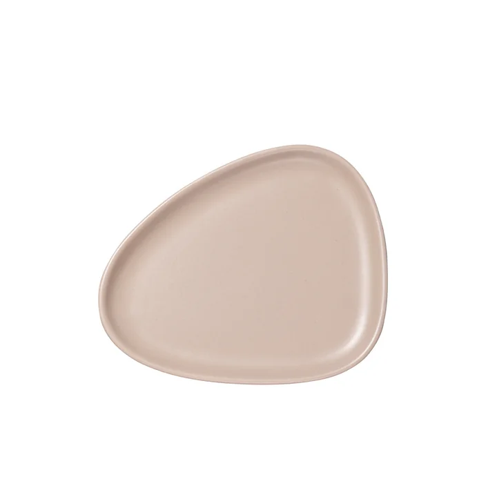 Curve Stoneware Lunch Teller, 22 x 19 cm in sand von Lind DNA