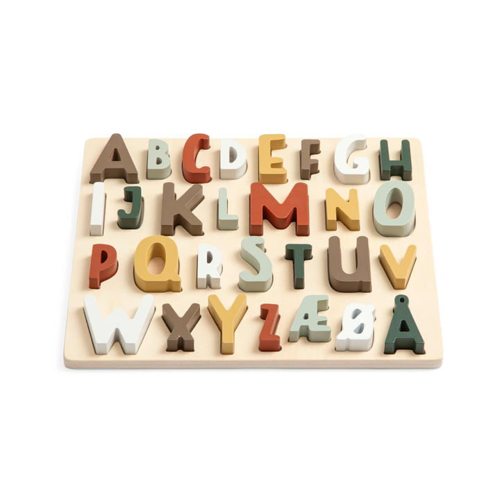 Das Puzzle aus Holz von Sebra in der Ausführung Dänisches ABC