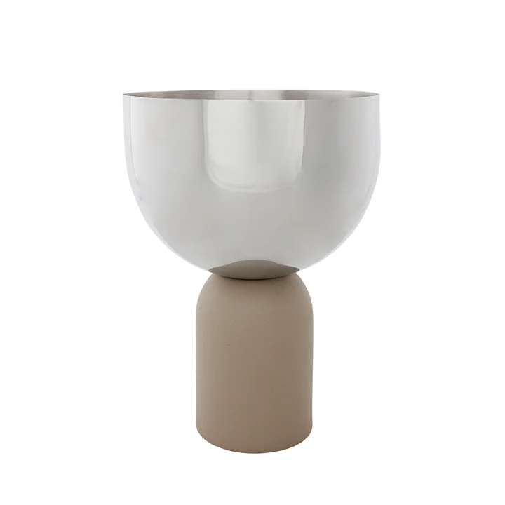 Torus Blumentopf von AYTM in der Farbe taupe / silber