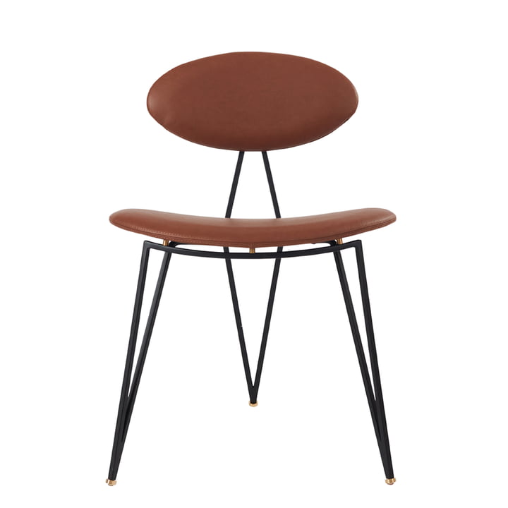 Semper Dining Chair von AYTM in der Ausführung schwarz / cognac
