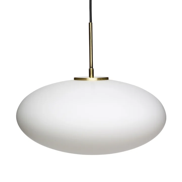 Die Glas Pendelleuchte von Hübsch Interior in  weiß / Messing, Ø 40 cm, H 32 cm